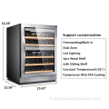 Imbakan ng gabinete 2 zone undercounter wine cooler freezer